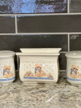 Vintage Tienshan Teddy Bear Kitchen Set – 3 Pieces